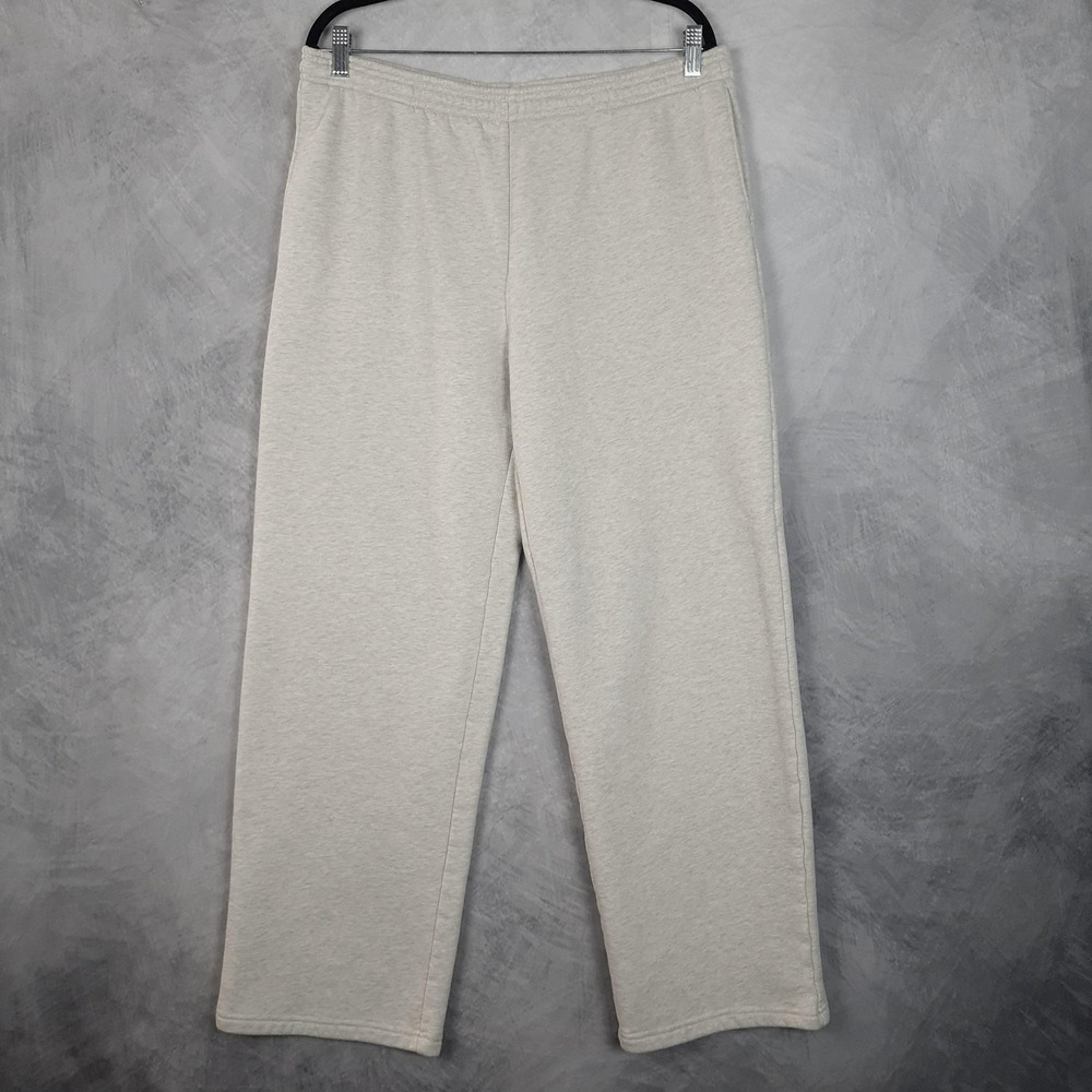 Vuori Sweatpants Womens Large Beige Organic Cotton Fleece Lined Relaxed Restore